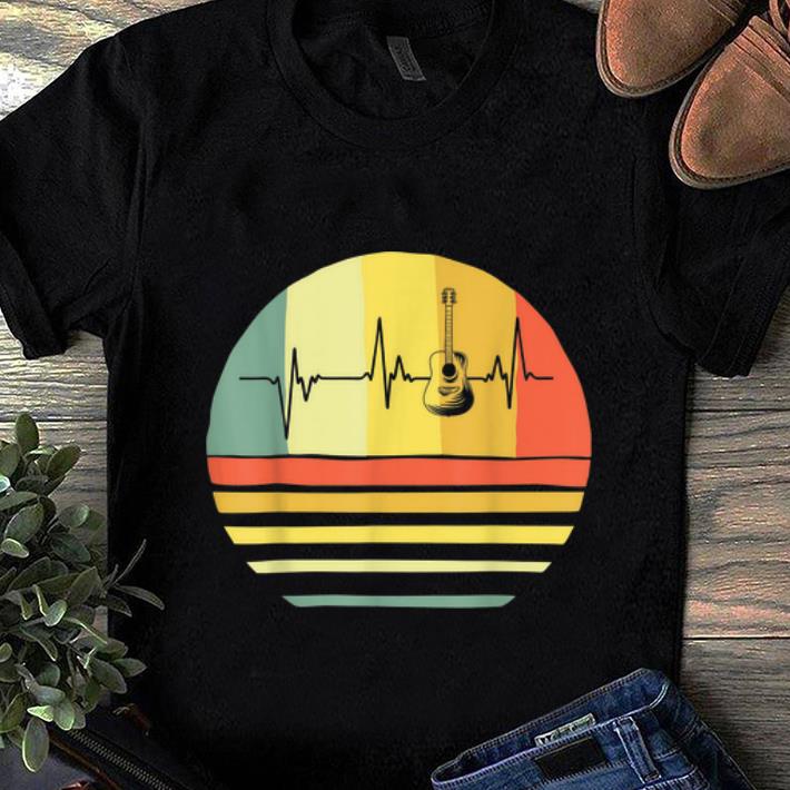 Original Vintage Acoustic Guitar Heartbeat Guitar Player shirt 1 - Original Vintage Acoustic Guitar Heartbeat Guitar Player shirt