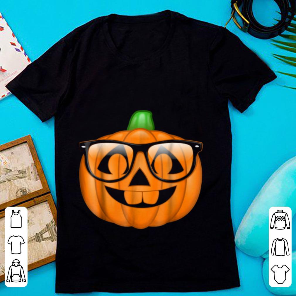 Premium Nerdy Pumpkin Emoji Nerd Glasses Halloween shirt 1 - Premium Nerdy Pumpkin Emoji Nerd Glasses Halloween shirt