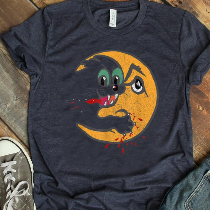 Premium Retro Creepy Cat Bloody Moon Attack Funny Horror shirt 1 - Premium Retro Creepy Cat Bloody Moon Attack Funny Horror shirt