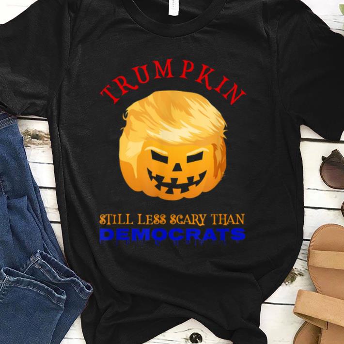 Premium Trumpkin Still Less Scary Than Democrats Trump Halloween shirt 1 - Premium Trumpkin Still Less Scary Than Democrats Trump Halloween shirt