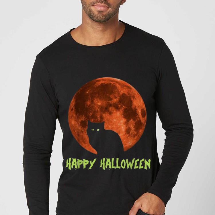 Awesome Black Cat On The Moon Happy Halloween shirt 4 - Awesome Black Cat On The Moon Happy Halloween shirt
