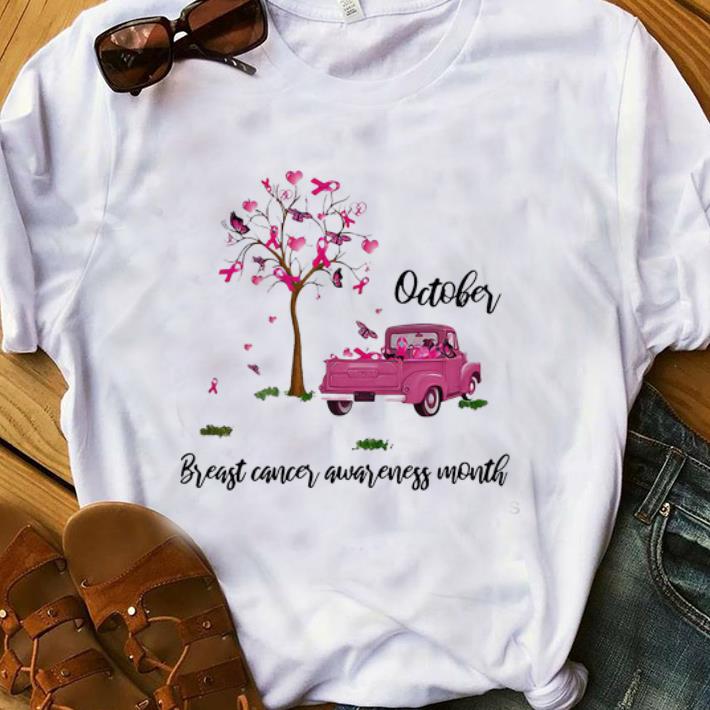 Awesome Pink Ribbon Car Tree October Breast Cancer Awareness Month shirt 1 - Awesome Pink Ribbon Car Tree October Breast Cancer Awareness Month shirt