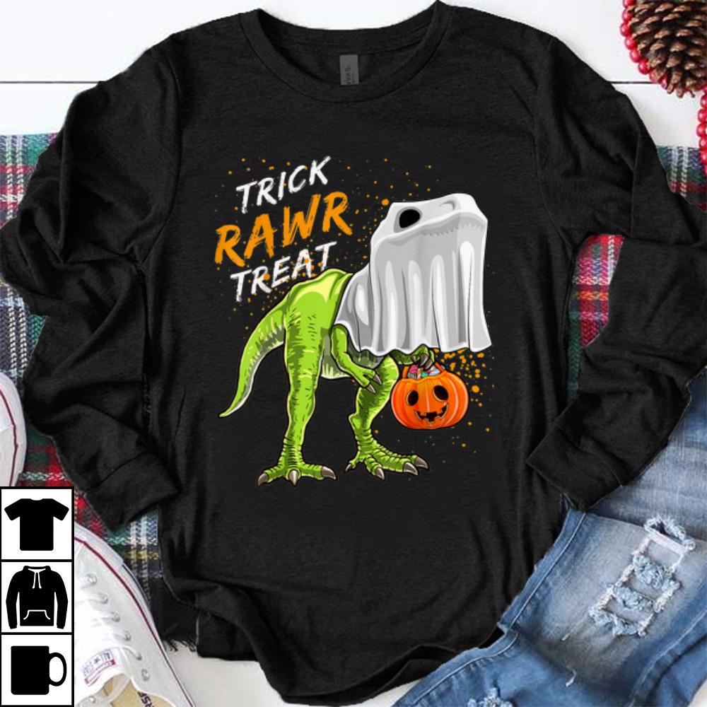 Awesome Trick Rawr Treat Halloween T Rex Dinosaur Ghost Boys shirt 1 - Awesome Trick Rawr Treat Halloween T Rex Dinosaur Ghost Boys shirt