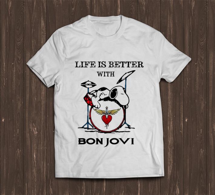 Hot Life Is Better With Bon Jovi Snoopy Rock Band shirt 1 - Hot Life Is Better With Bon Jovi Snoopy Rock Band shirt