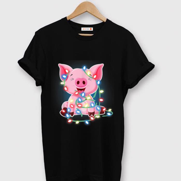 Hot Pig Lights Cute Christmas Merry Xmas shirt 1 - Hot Pig Lights Cute Christmas Merry Xmas shirt