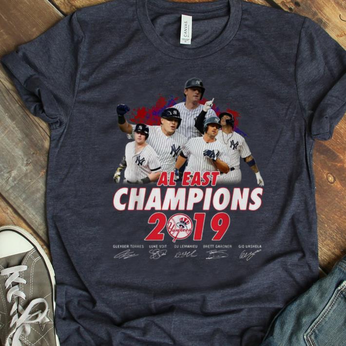 Nice New York Yankees Al East Champions 2019 Signatures shirt 1 - Nice New York Yankees Al East Champions 2019 Signatures shirt