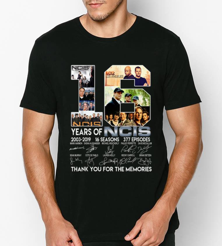 Official 16 Years Of NCIS 2003 2019 Signatures shirt 4 - Official 16 Years Of NCIS 2003-2019 Signatures shirt