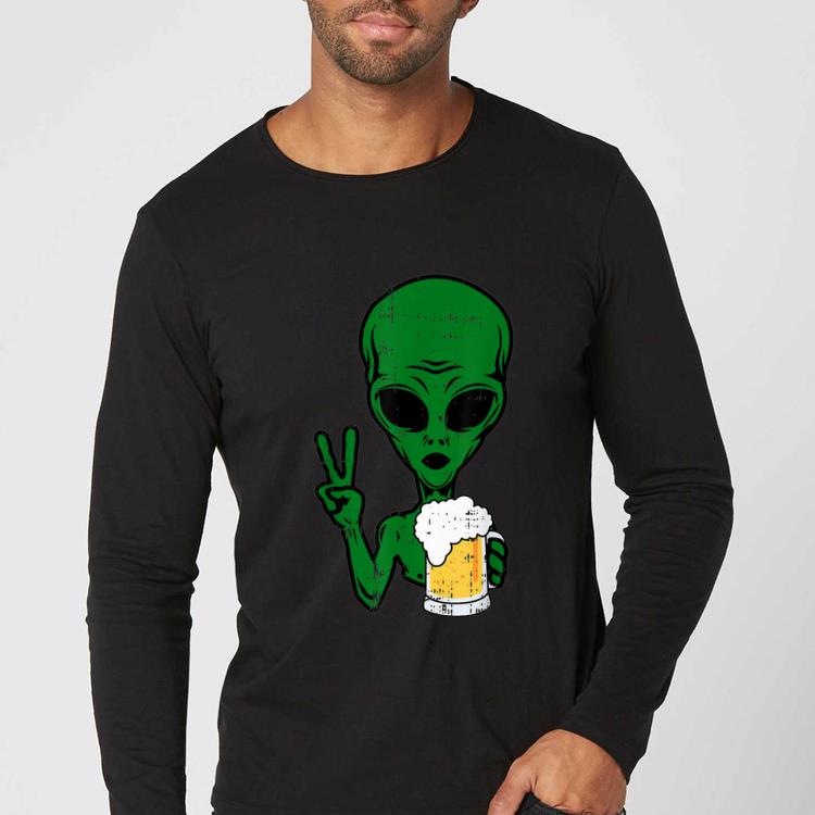 Official Area 51 Alien Beer Peace Sign Lazy Drinking Halloween Gift shirt 4 - Official Area-51 Alien Beer Peace Sign Lazy Drinking Halloween Gift shirt