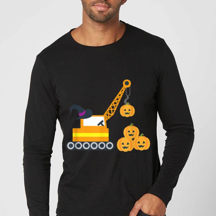 Official Halloween for Boys Crane Truck JackoLantern Pumpkin shirt 4 - Official Halloween for Boys Crane Truck JackoLantern Pumpkin shirt