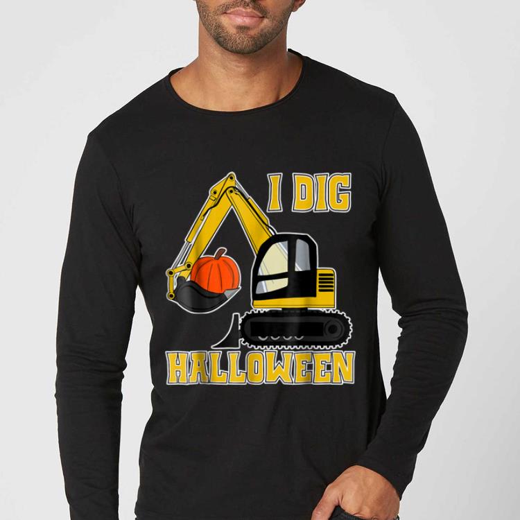 Official I Dig Halloween Excavator and Pumpkin Tee For Kids shirt 4 - Official I Dig Halloween Excavator and Pumpkin Tee For Kids shirt
