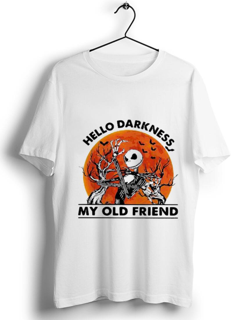 Official Jack Skellington hello darkness my old friend sunset shirt 1 - Official Jack Skellington hello darkness my old friend sunset shirt