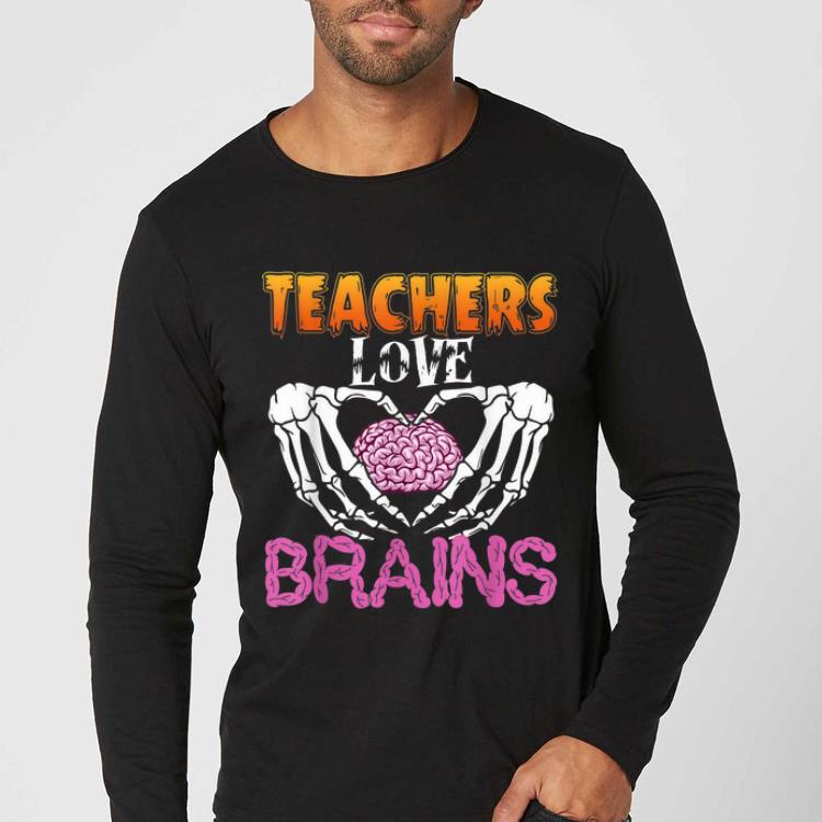 Official Teacher Love Brains Funny Halloween shirt 4 - Official Teacher Love Brains Funny Halloween shirt