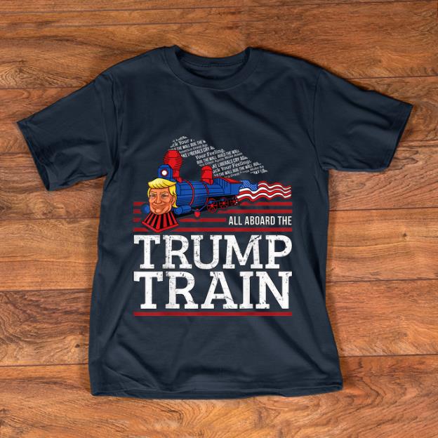 Official Vintage All Aboard The Trump Train 2020 American Flag shirt 1 - Official Vintage All Aboard The Trump Train 2020 American Flag shirt