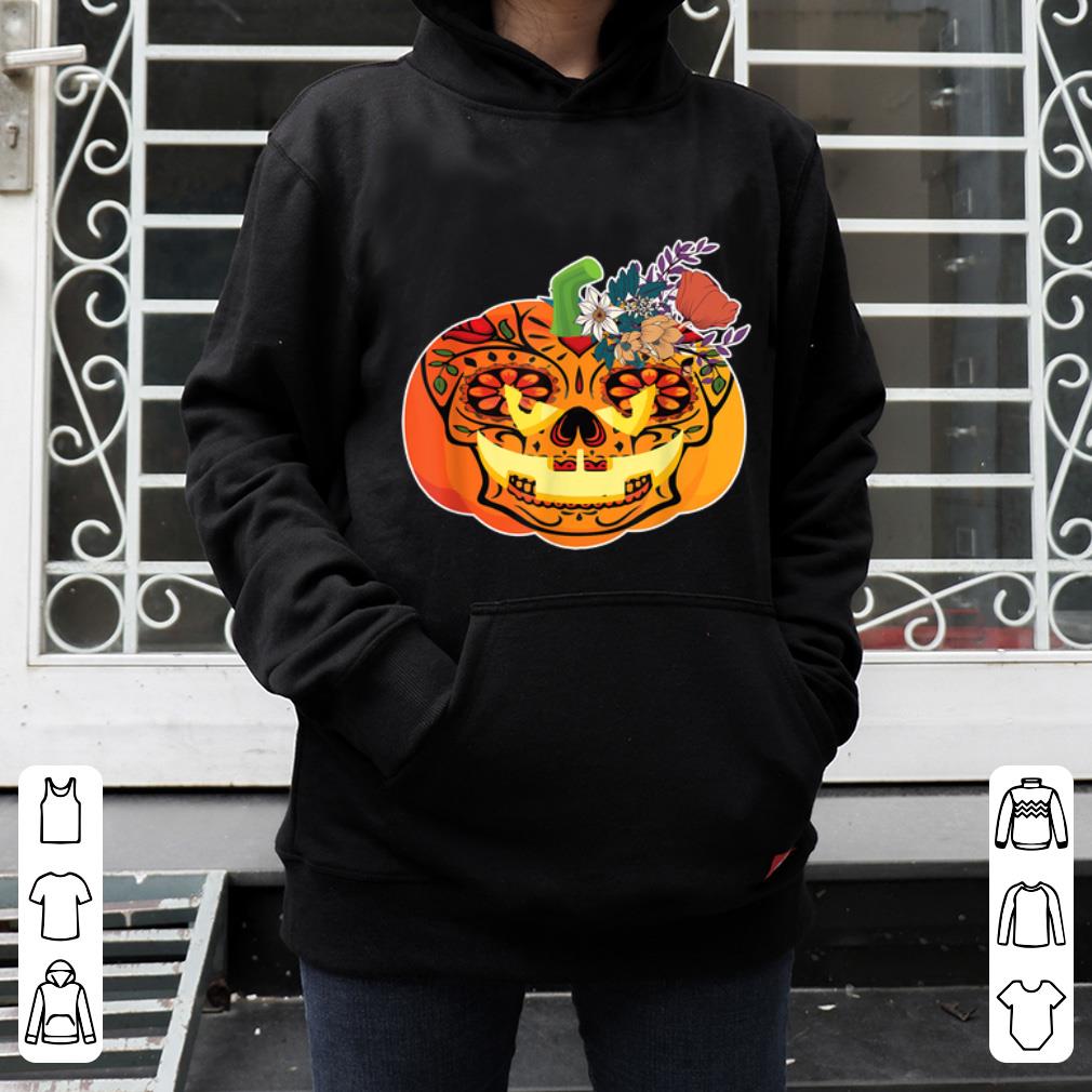 Original Day of the Dead Sugar skull in Pumpkin Halloween shirt 4 - Original Day of the Dead Sugar skull in Pumpkin Halloween shirt