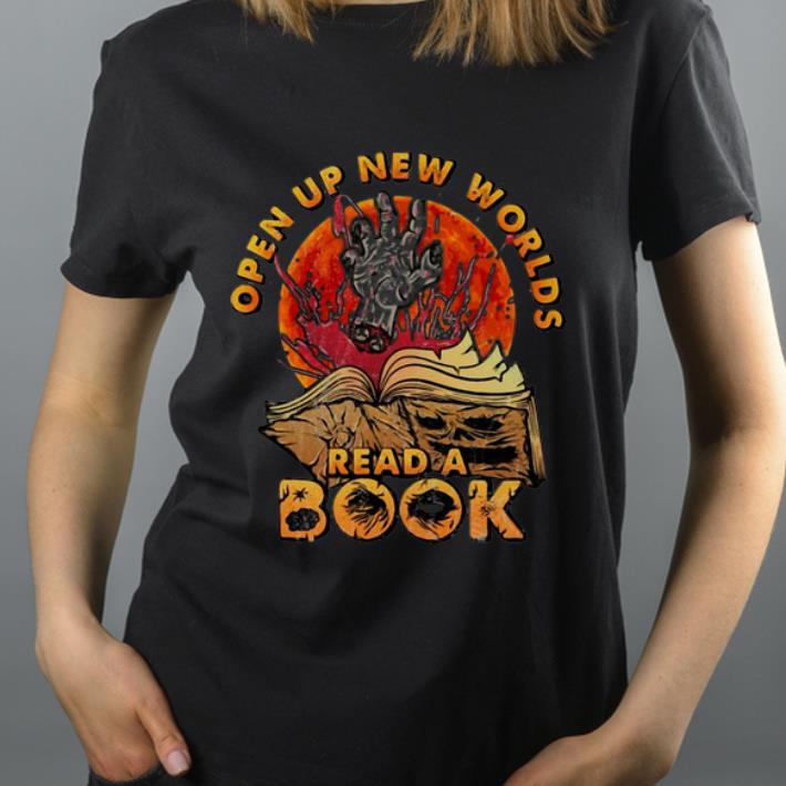 Original Open Up New Worlds Read A Book Halloween shirt 4 - Original Open Up New Worlds Read A Book Halloween shirt