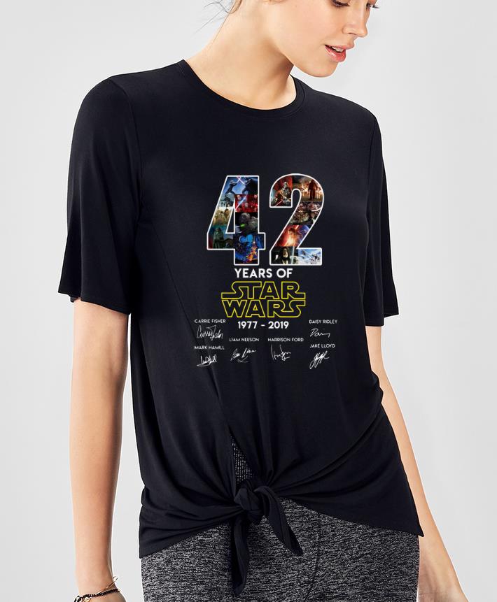 Original Star Wars 42 Years 1977 2019 signatures shirt 4 - Original Star Wars 42 Years 1977-2019 signatures shirt