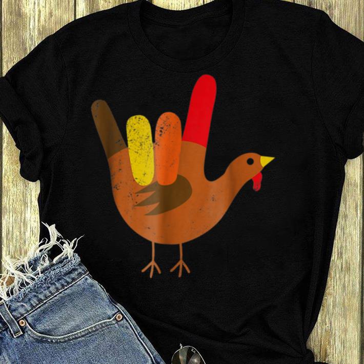 Awesome American Sign Language I Love You Thanksgiving Turkey shirt 4 - Awesome American Sign Language I Love You Thanksgiving Turkey shirt