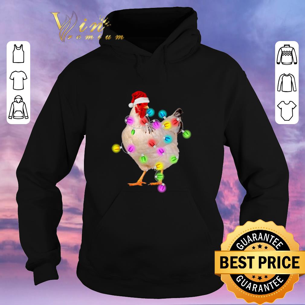 Awesome Chicken santa Christmas lights shirt sweater 4 - Awesome Chicken santa Christmas lights shirt sweater