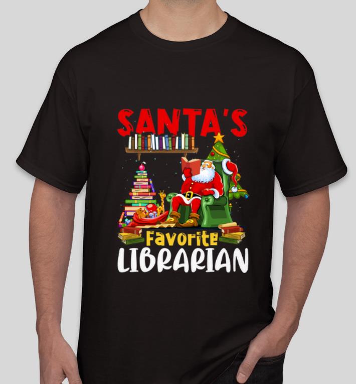 Awesome Santa s Favorite Librarian Christmas Book Lovers shirt 4 - Awesome Santa's Favorite Librarian Christmas Book Lovers shirt