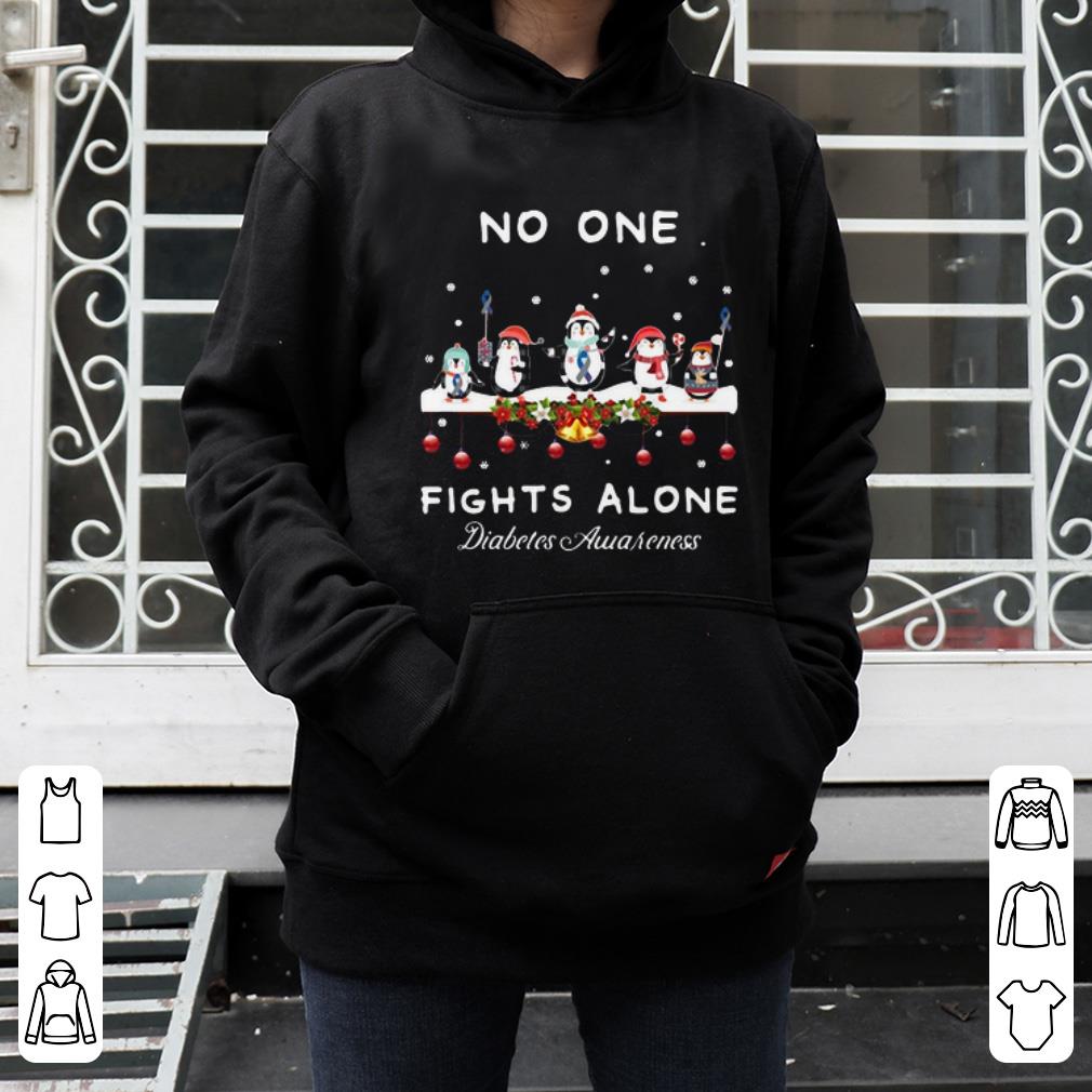 Awesome Ugly Christmas Penguins No One Fights Alone Diabetes Awareness shirt 4 - Awesome Ugly Christmas Penguins No One Fights Alone Diabetes Awareness shirt