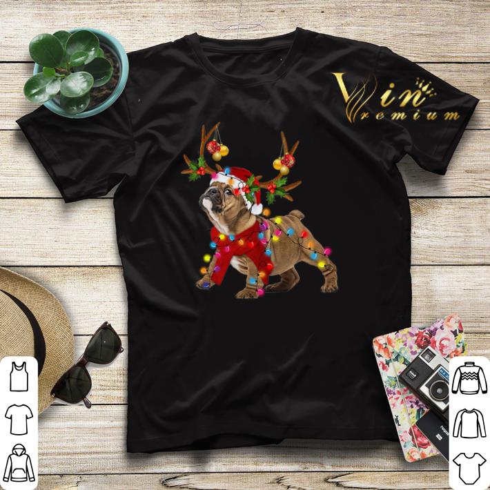 Bulldog santa reindeer Christmas shirt sweater 4 - Bulldog santa reindeer Christmas shirt sweater