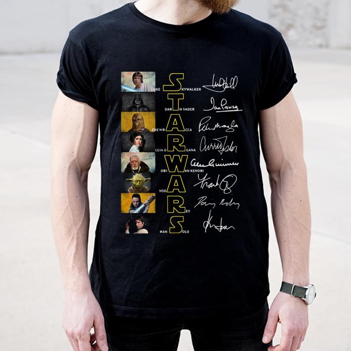 Hot Star Wars Luke Skywalker Darth Vader Chewbacca Leia Organa Obi Wan Kenobi signatures shirt 4 - Hot Star Wars Luke Skywalker Darth Vader Chewbacca Leia Organa Obi Wan Kenobi signatures shirt