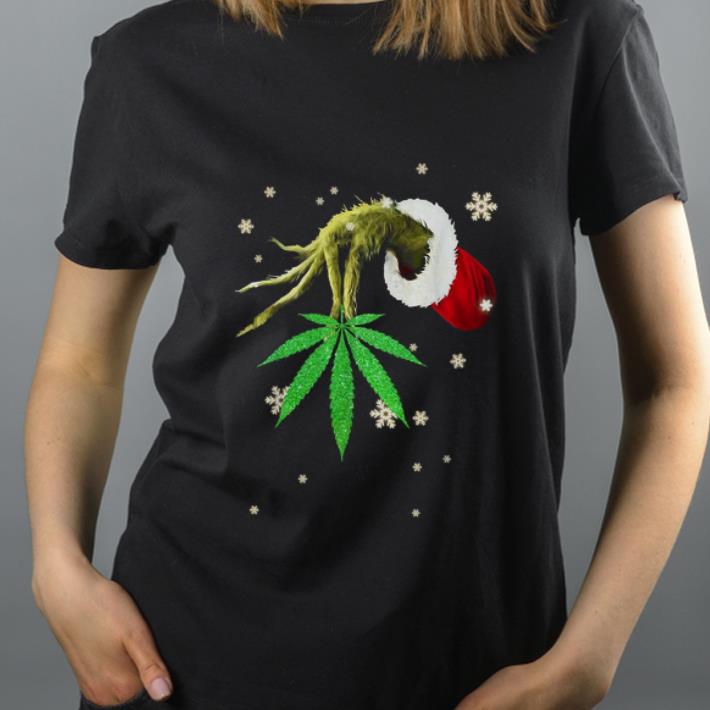 Hot The Grinch holding a Cannabis leaves shirt 4 - Hot The Grinch holding a Cannabis leaves shirt