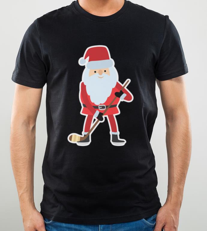 Nice Santa Hockey Xmas Pajama Tee shirt 4 - Nice Santa Hockey Xmas Pajama Tee shirt
