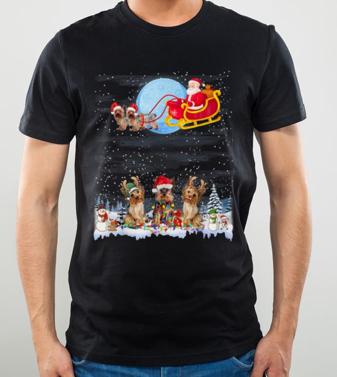 Nice Yorkie Reindeer Christmas Lights Dog Riding a Santa Gifts shirt 4 - Nice Yorkie Reindeer Christmas Lights Dog Riding a Santa Gifts shirt