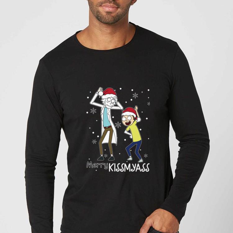 Official Merry kissmyass Santa Rick and Morty shirt 4 - Official Merry kissmyass Santa Rick and Morty shirt