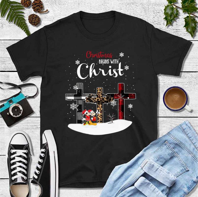 Original Christmas Begins With Christ Minnie And Mickey Mouse Cross shirt 4 - Original Christmas Begins With Christ Minnie And Mickey Mouse Cross shirt