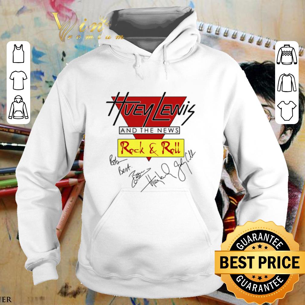 Original Huey Lewis and the news Rock Roll signatures shirt 4 - Original Huey Lewis and the news Rock & Roll signatures shirt