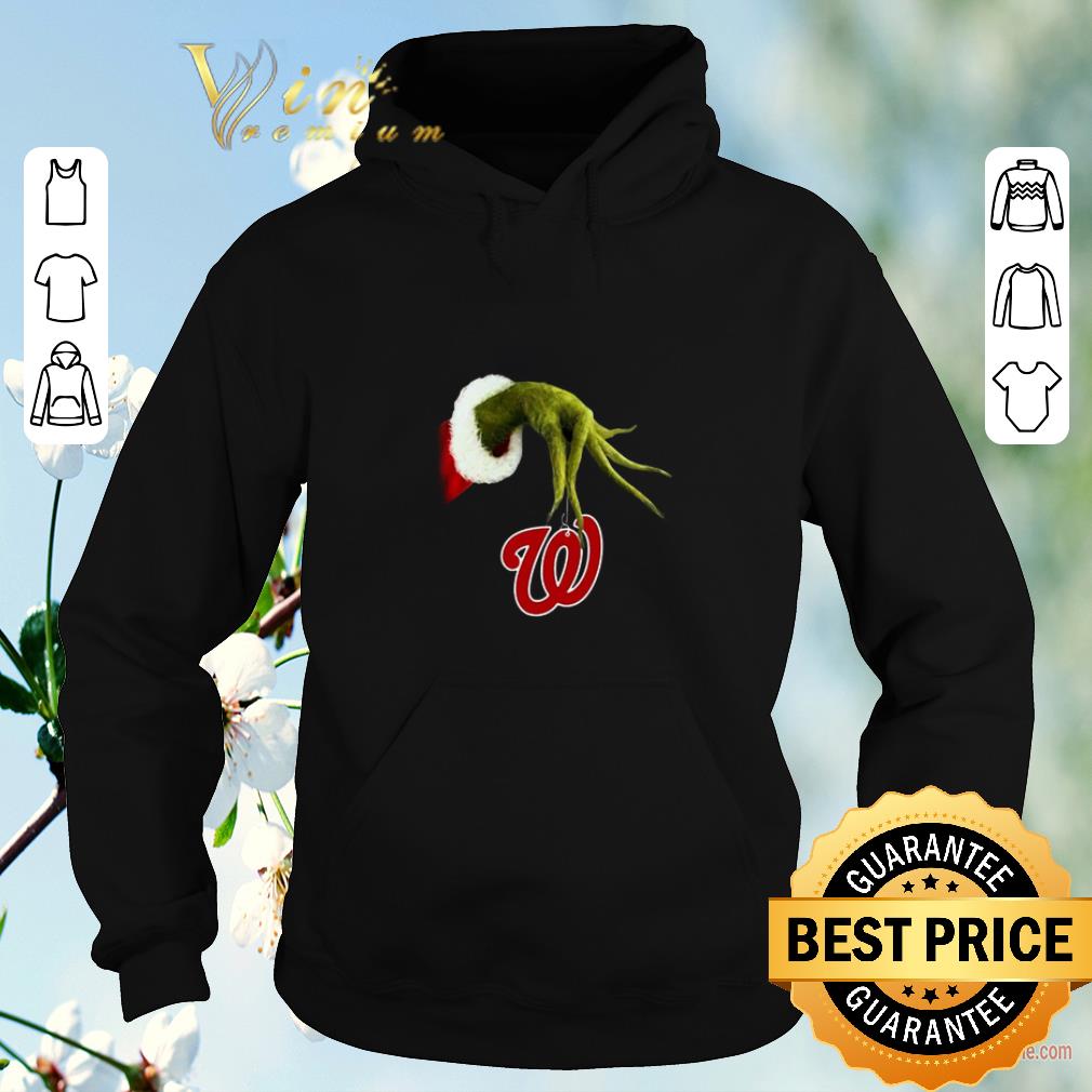 Premium Christmas Grinch hand holding Washington Nationals shirt sweater 4 - Premium Christmas Grinch hand holding Washington Nationals shirt sweater