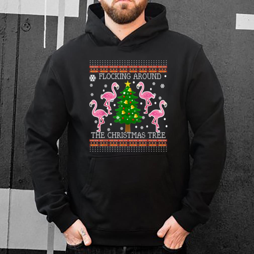 Premium Funny Flamingo Christmas Tree Flocking Around shirt 4 - Premium Funny Flamingo Christmas Tree-Flocking Around shirt