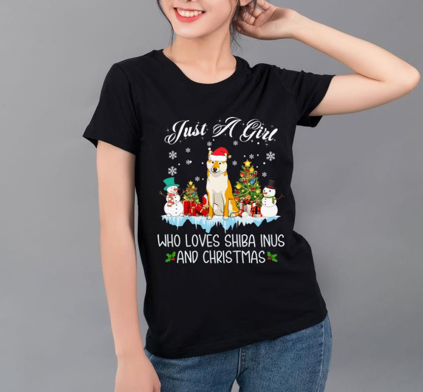 Premium Just A Girl Loves Shiba Inu And Christmas shirt 4 - Premium Just A Girl Loves Shiba Inu And Christmas shirt