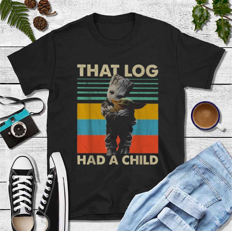 Awesome Baby Groot hug baby Yoda that log had a child vintage shirt 4 - Awesome Baby Groot hug baby Yoda that log had a child vintage shirt