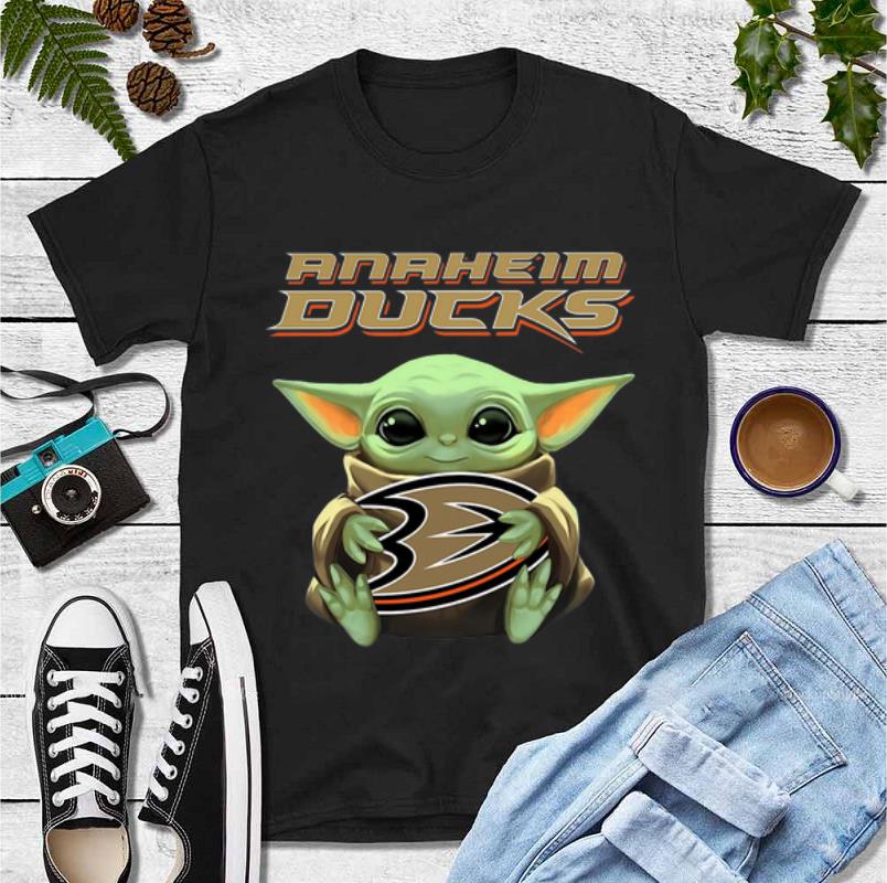 Awesome Baby Yoda Hug Anaheim Ducks shirt 4 - Awesome Baby Yoda Hug Anaheim Ducks shirt