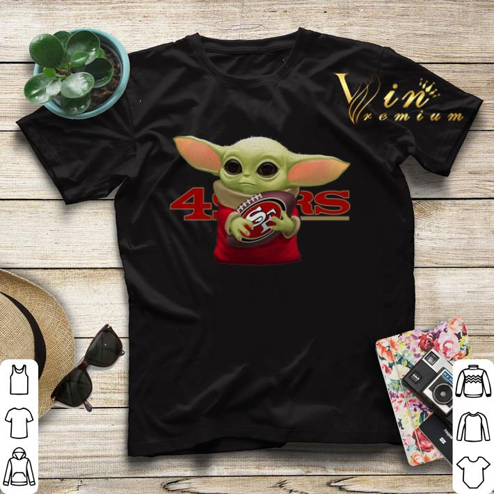 Baby Yoda hug San Francisco 49ers shirt sweater 4 - Baby Yoda hug San Francisco 49ers shirt sweater