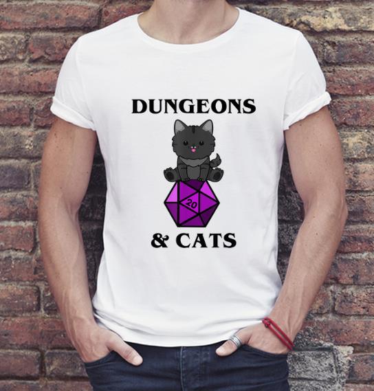 Beautiful Dungeons And Cats Nerdy RPG Dragon D20 Dice Gamer shirt 4 - Beautiful Dungeons And Cats Nerdy RPG Dragon D20 Dice Gamer shirt