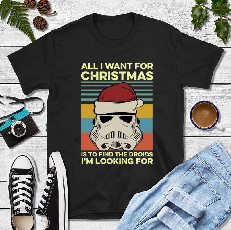Beautiful Santa Stormtrooper all I want for christmas is to find the droids I m looking for vintage shirt 4 - Beautiful Santa Stormtrooper all I want for christmas is to find the droids I’m looking for vintage shirt