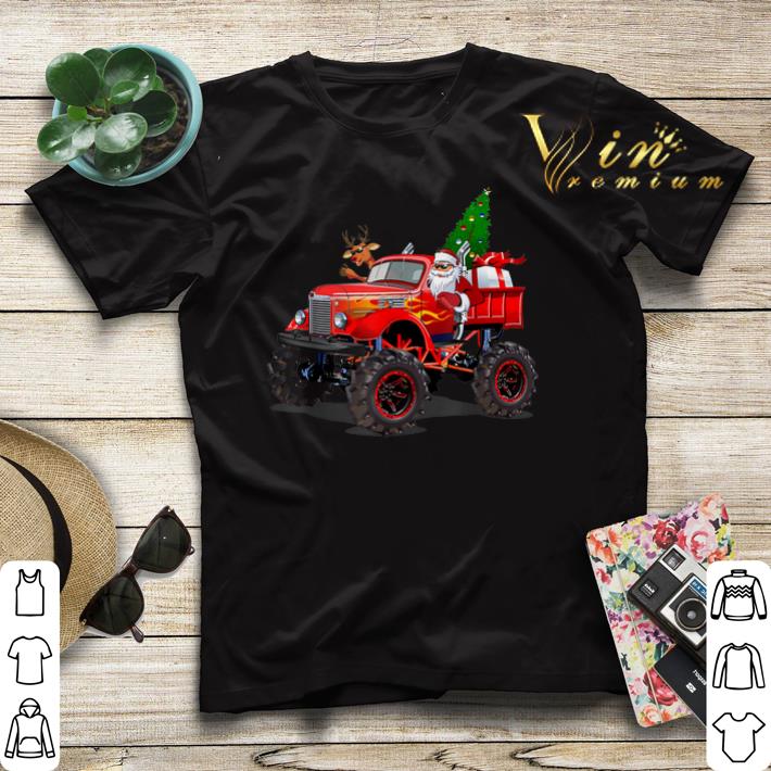 Christmas Tree Santa And Reindeer On Monster Truck shirt Christmas Tree Santa And Reindeer On Monster Truck shirt 4 - Christmas Tree Santa And Reindeer On Monster Truck shirt