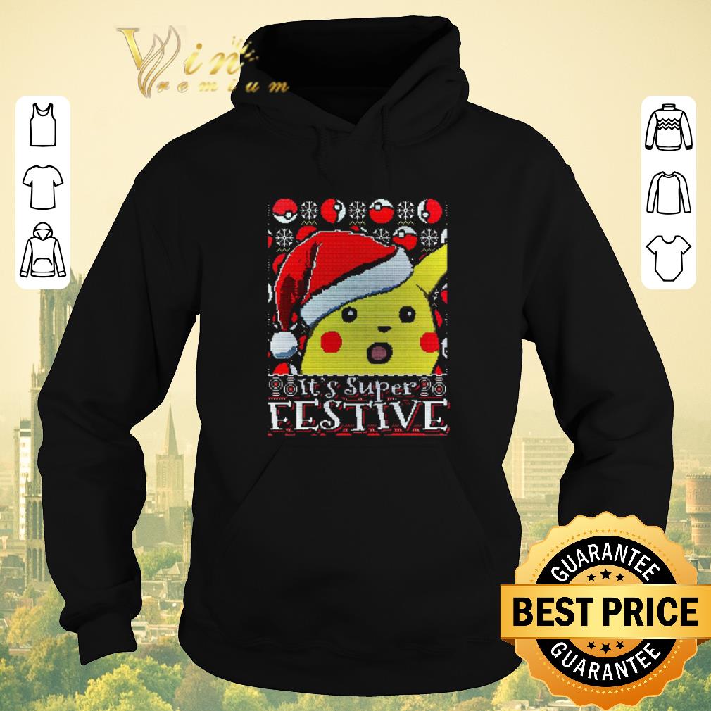 Funny Ugly Christmas Santa Pikachu It s Super Festive sweater 4 - Funny Ugly Christmas Santa Pikachu It's Super Festive sweater