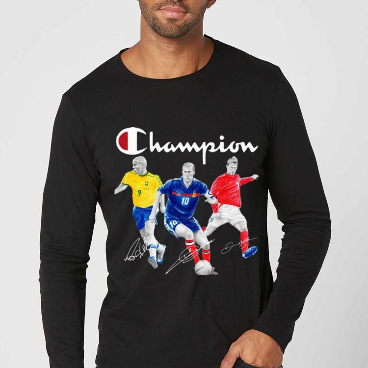 Great Champion Ronaldo De Lima Zinédine Zidane David Beckham Signatures shirt 4 - Great Champion Ronaldo De Lima Zinédine Zidane David Beckham Signatures shirt