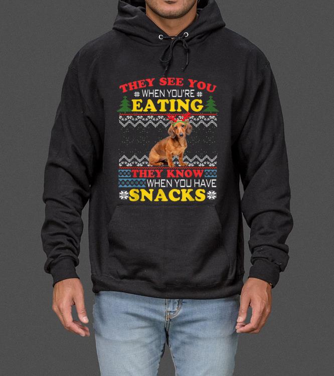 Great Dachshund Dog Eatting Snack Christmas 2019 sweater 4 - Great Dachshund Dog Eatting Snack Christmas 2019 sweater
