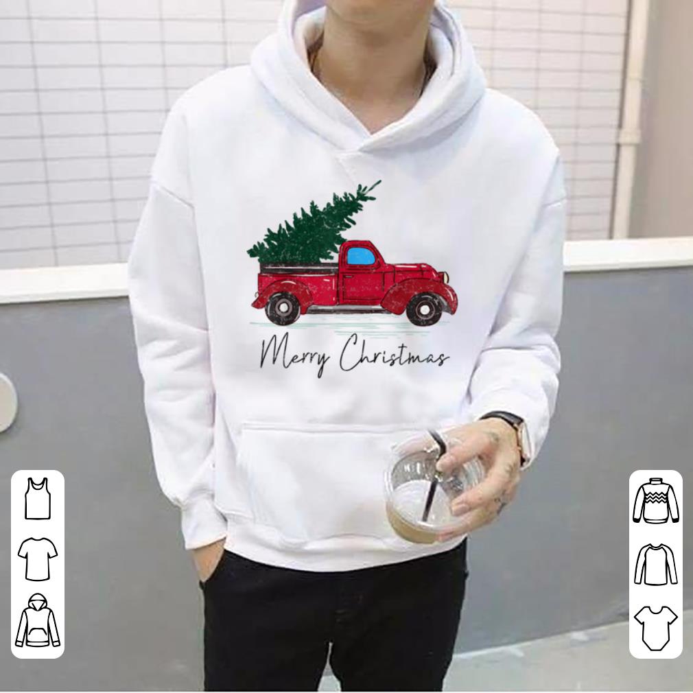 Great Vintage Red Truck With Merry Christmas Tree sweater 4 - Great Vintage Red Truck With Merry Christmas Tree sweater