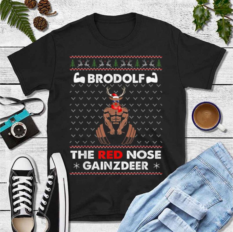 Hot Brodolf Gym Reindeer The Red Nose Gainzdeer Ugly Christmas shirt 4 - Hot Brodolf Gym Reindeer The Red Nose Gainzdeer Ugly Christmas shirt