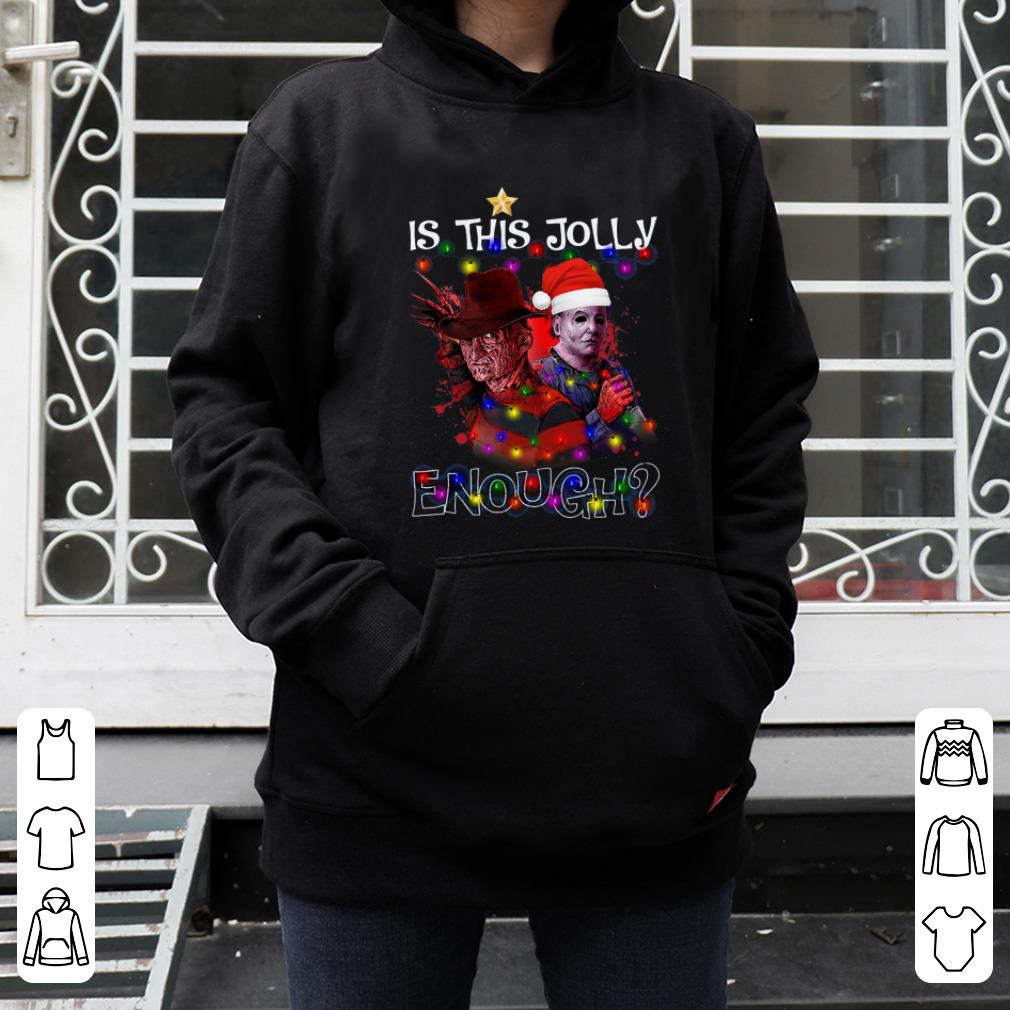 Hot Freddy Krueger Michael Myers is this jolly enough light christmas shirt 4 - Hot Freddy Krueger Michael Myers is this jolly enough light christmas shirt