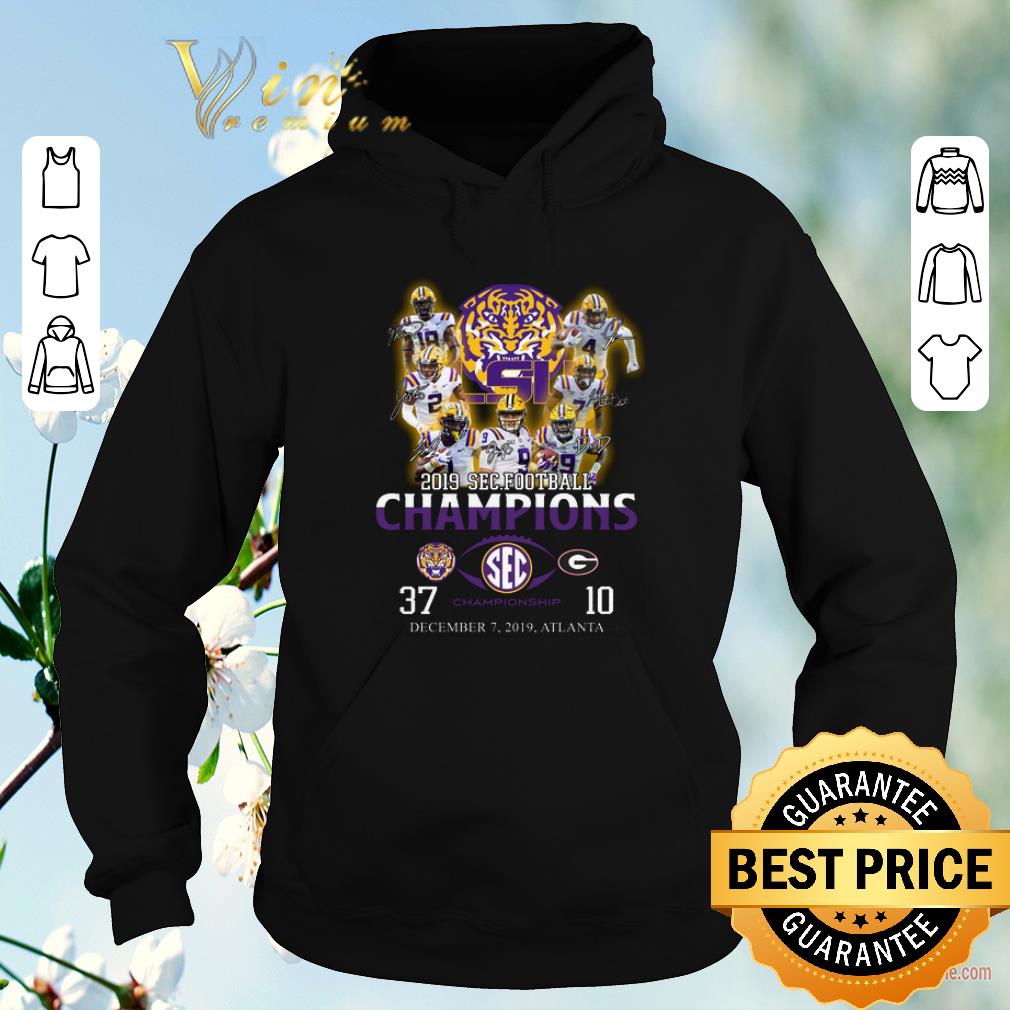Hot LSU Tigers signatures 2019 SEC Football Champions shirt sweater 4 - Hot LSU Tigers signatures 2019 SEC Football Champions shirt sweater