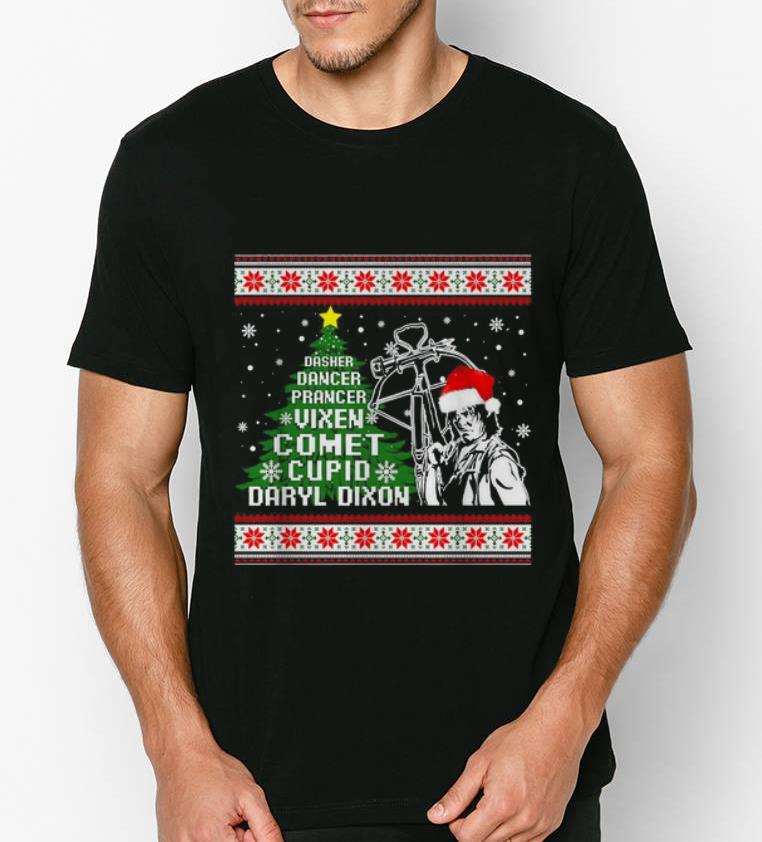 Nice Dasher dancer prancer vixen comet cupid Daryl Dixon Christmas shirt 4 - Nice Dasher dancer prancer vixen comet cupid Daryl Dixon Christmas shirt