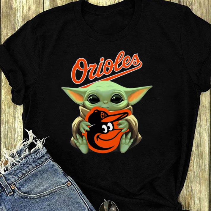 Official Baby Yoda Hug Baltimore Orioles shirt 4 - Official Baby Yoda Hug Baltimore Orioles shirt